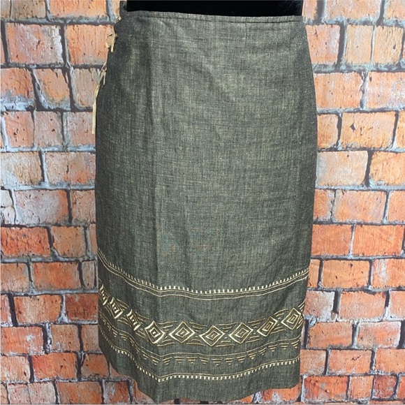 Melrose Studio Linen Blend Side Lace-Up Skirt - Picture 1 of 9
